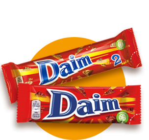 2 Daim Riegel, in der 2er und der 1er Variante übereinander