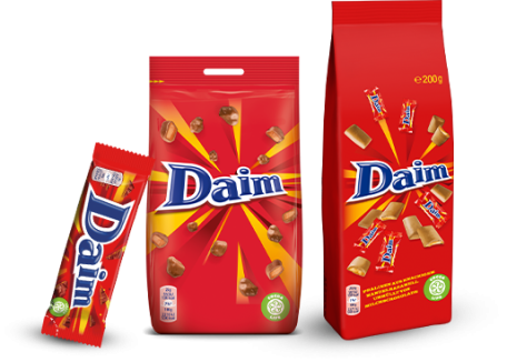 Daim 1er Riegel, neben den Daim Dragees, neben den Daim Minis 200 Gramm